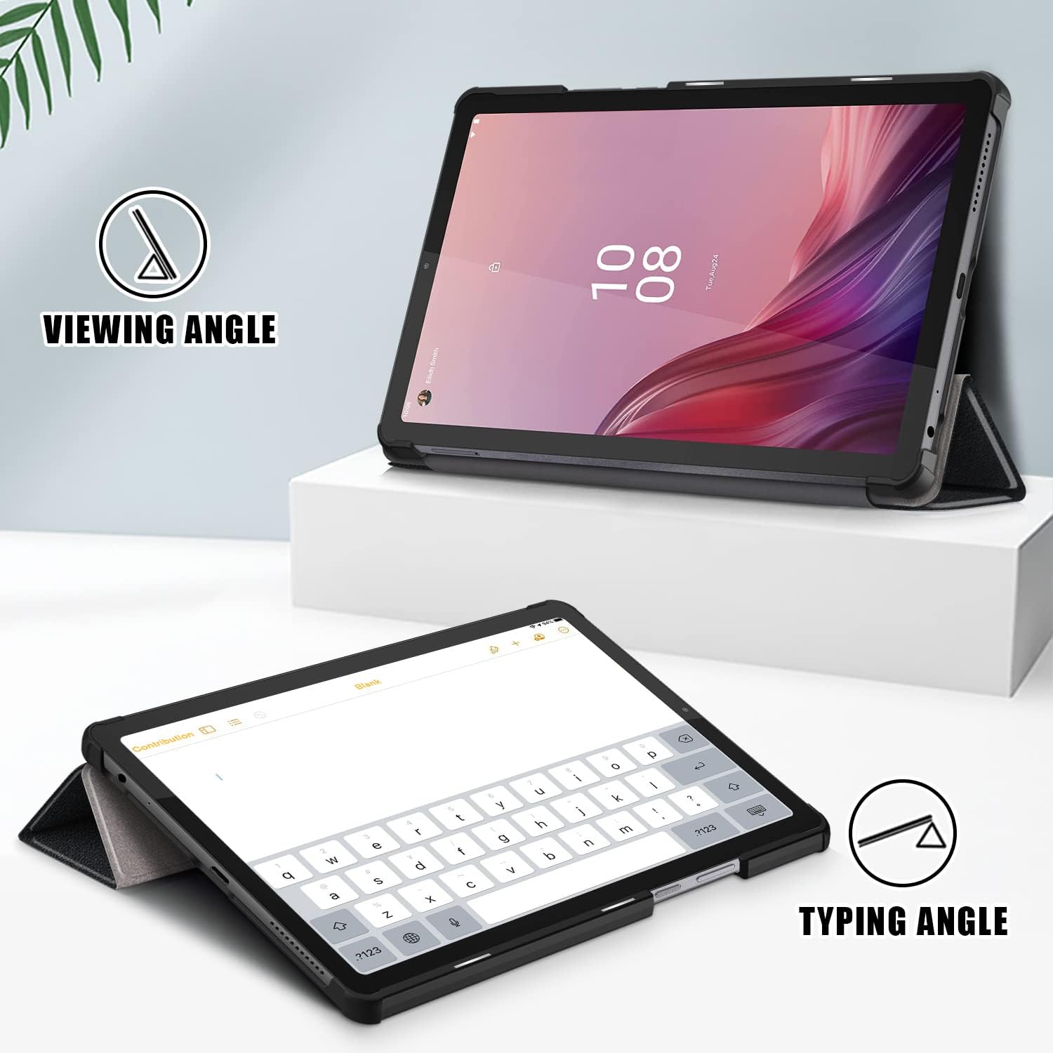 Husa Slim Sigloo, Smart Cover, Trifold, pentru tableta Lenovo Tab M9, TB-310FU, 9 inch, Black