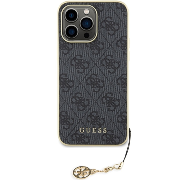 Кейс за iPhone 15 Pro Max Guess 4G charms collection сив
