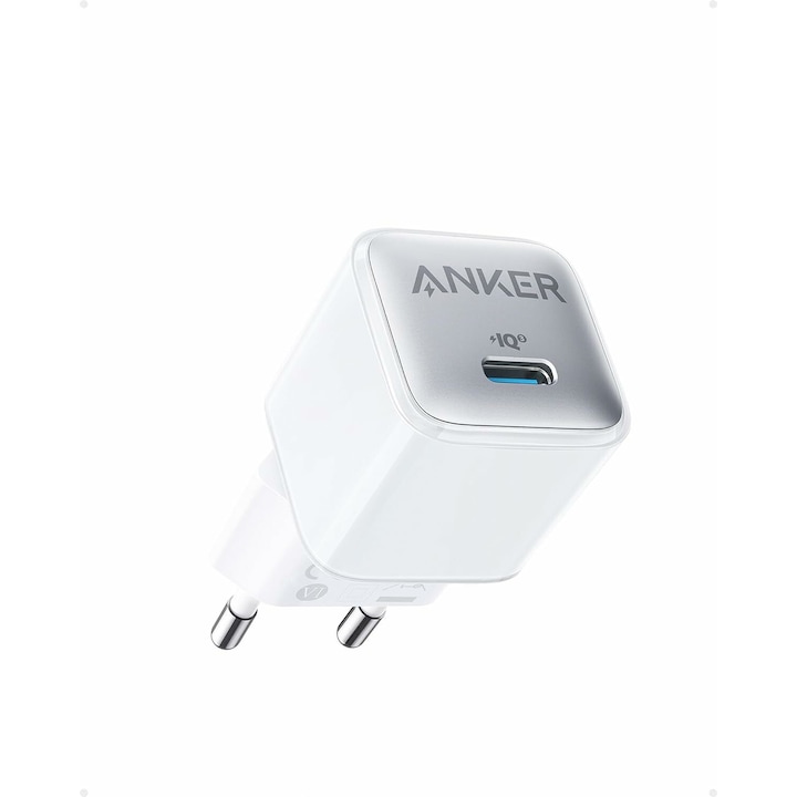 Мрежово зарядно устройство Anker 512 Nano 3 20W USB-C, PowerIQ 3.0, Бял