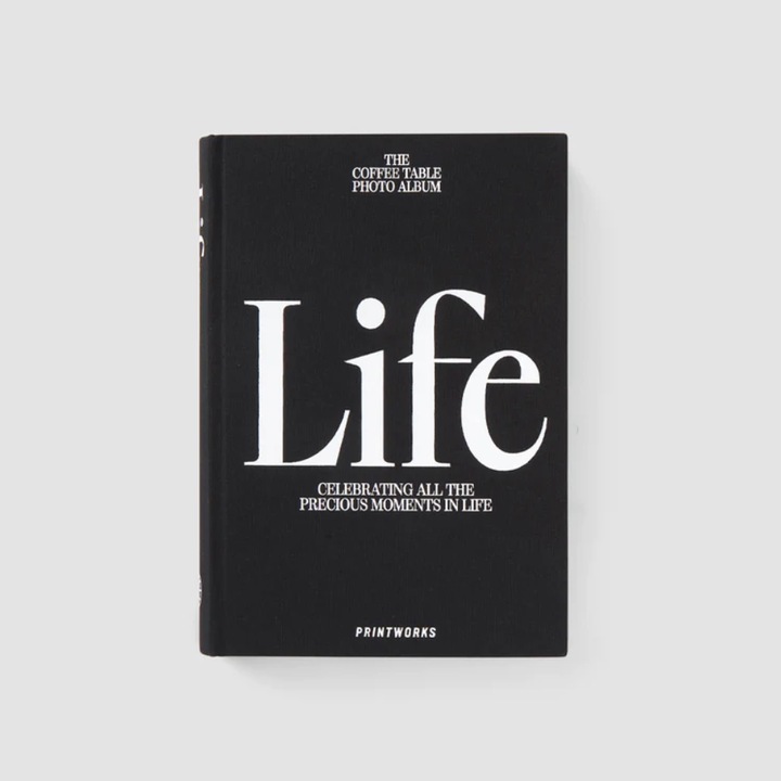 Album foto Printworks, Life, 28 x 19.5 cm, coperta eleganta tip carte, 160 de poze 11 x 15 cm, 80 pagini, negru