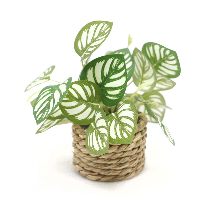 Planta artificiala, Cu ghiveci, Verde/Maro