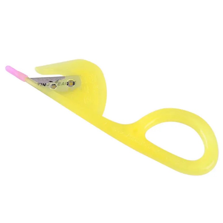 Cutit deschizator pentru creveti/ peste/intestine, Zola®, 12.4x3.3 cm, plastic, galben