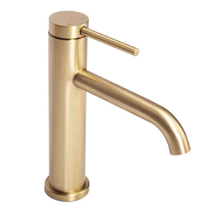 Смесител за умивалник Rea Clif Matte Gold, месинг, Монтаж на умивалника, височина 20,5 см