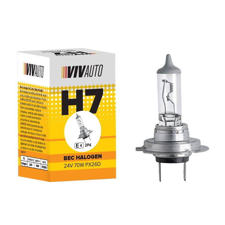 Халогенна крушка VivAuto съвместима с H7 24V 70W PX26D