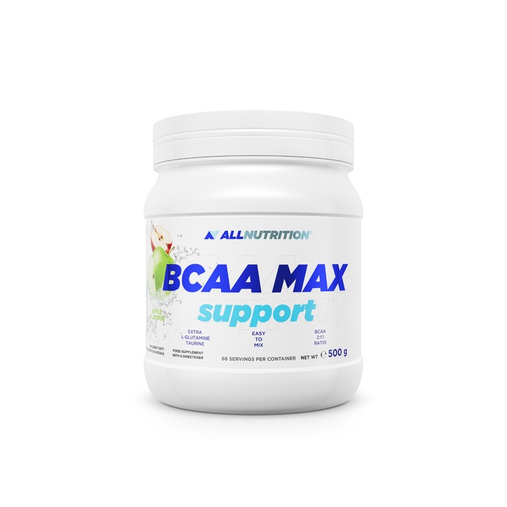 Supliment alimentar, Amino acizi, ALLNUTRITION BCAA Max Support, 500g, aroma Mar, aminoacizi BCAA pulbere, l-glutamina, taurina