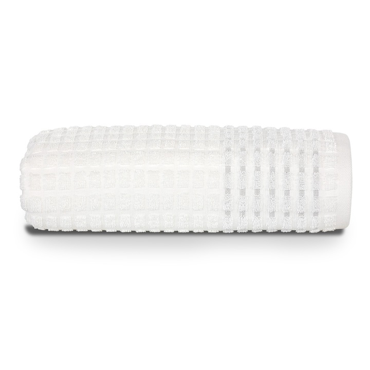 Prosop de Baie 70 x 140 cm Alb/Gri, Softimi, 550g/m², bumbac egiptean, Gros, Bumbac, Hotel, Mare, Absorbant, Calitate Premium, certificat OEKO-TEX