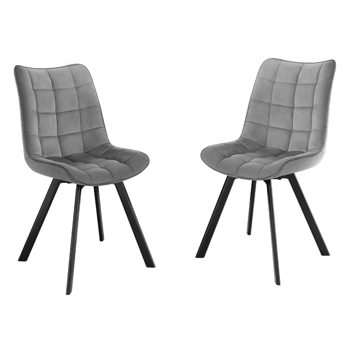 Set 2 scaune K332, MIRJAN 24, gri + negru