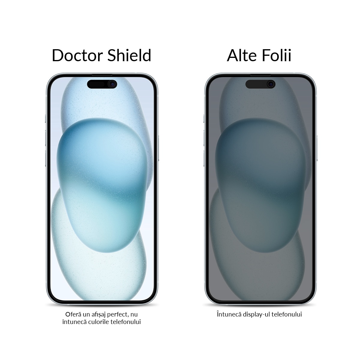 Folie Sticla Dr.Shield, Compatibil Apple iPhone 15 Plus, Protectie Profesionala 3D, Full Cover, Model Privacy