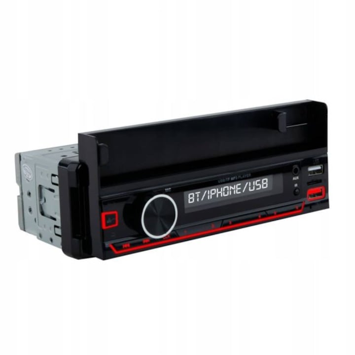 RGB плейър за кола, 4 x 50W, модел XBASS 7011X, с държач за телефон, дистанционно управление на волана, Bluetooth, радио, MP3, AUX, карта