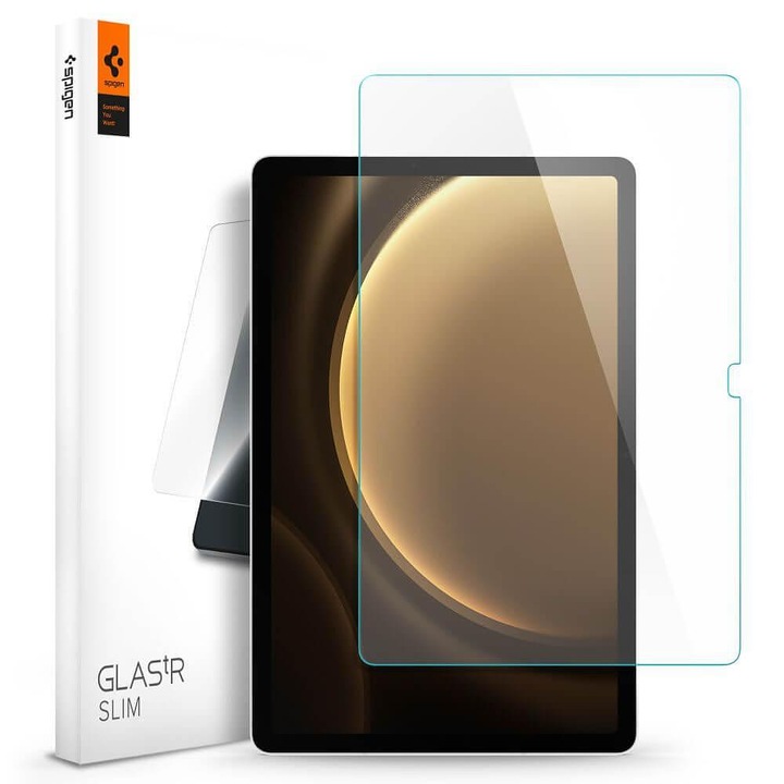 Стъклен Протектор за SAMSUNG Tab S9 FE Plus 12.6, SPIGEN Glas.Tr Slim, Прозрачен