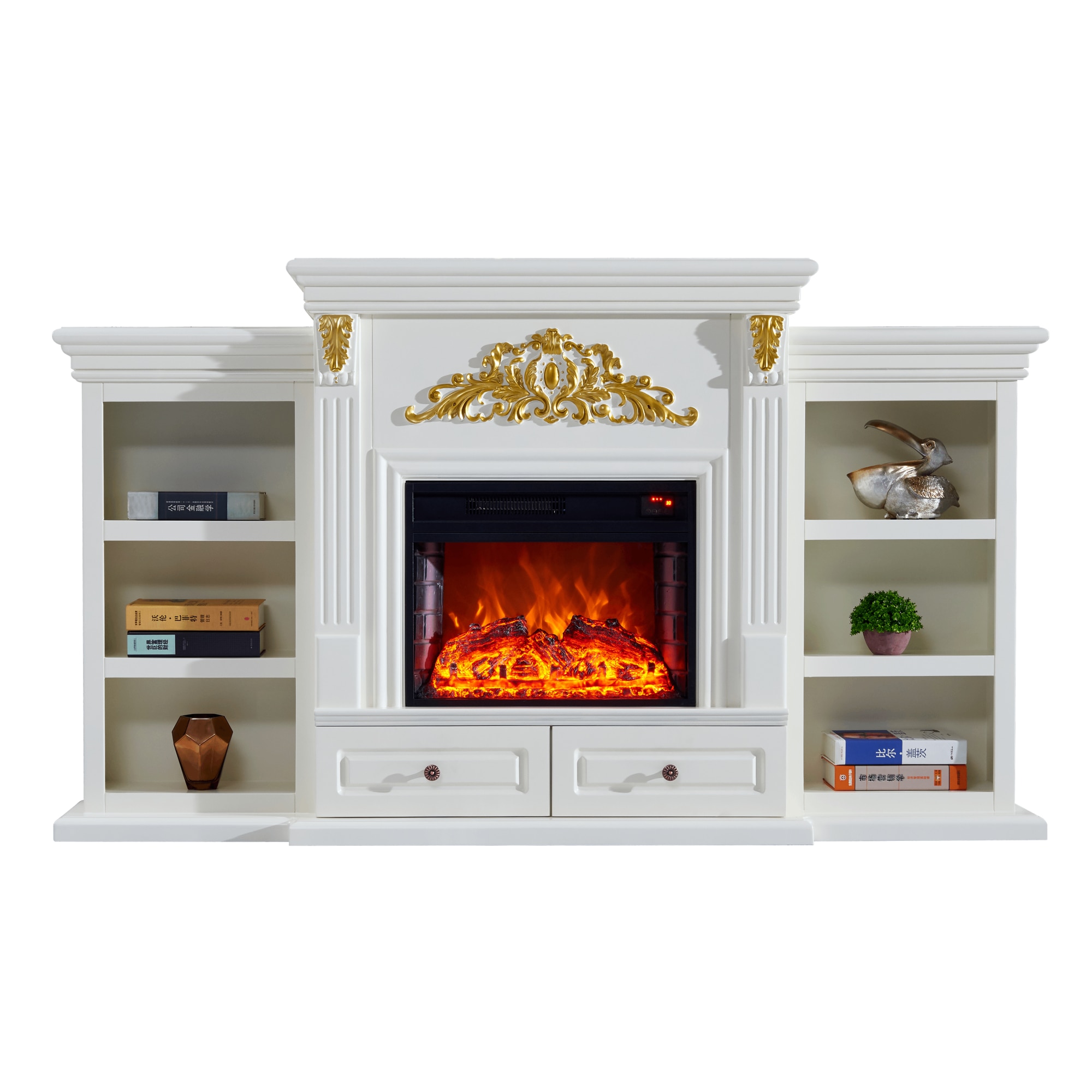 Електрическа камина Premium EVA, бяла, 1500 W, (Д*Ш*В) 1160x2000x330 mm ...