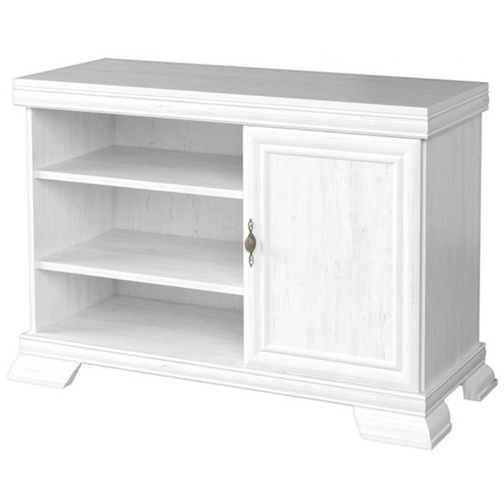 Comoda living VMT, usa, 3 polite, Alb Antichizat, 108 x 56 x 77 cm