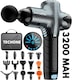 Aparat Pentru Masaj Profesional Tip Pistol Techone® Master Pro Y8, 15 Capete Masaj, 7 viteze, 2 x Display LCD, Motor Silentios Fara Perii, 3200 Percutii, Sistem Racire, 3200mAh, Servieta Depozitare, Negru