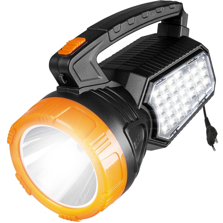 Акумулаторен индустриален LED фенер Libox LB0168, 29x SMD + Super LED, 2.8W, 860 lm, Li-Ion 6000mAh, зарежда се от контакт 230V или от слънчева енергия