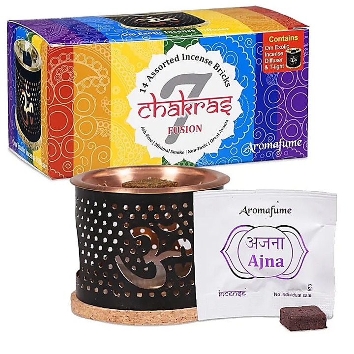 Arzator de tamaie exotica, 7 Chakre, set aromaterapie si meditatie