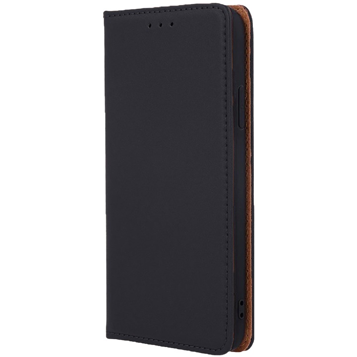 Калъф от естествена кожа, съвместим с Xiaomi Redmi Note 12 Pro 5G, книга от автентична кожа, джоб за карта, пълна защита, тип книга, черен