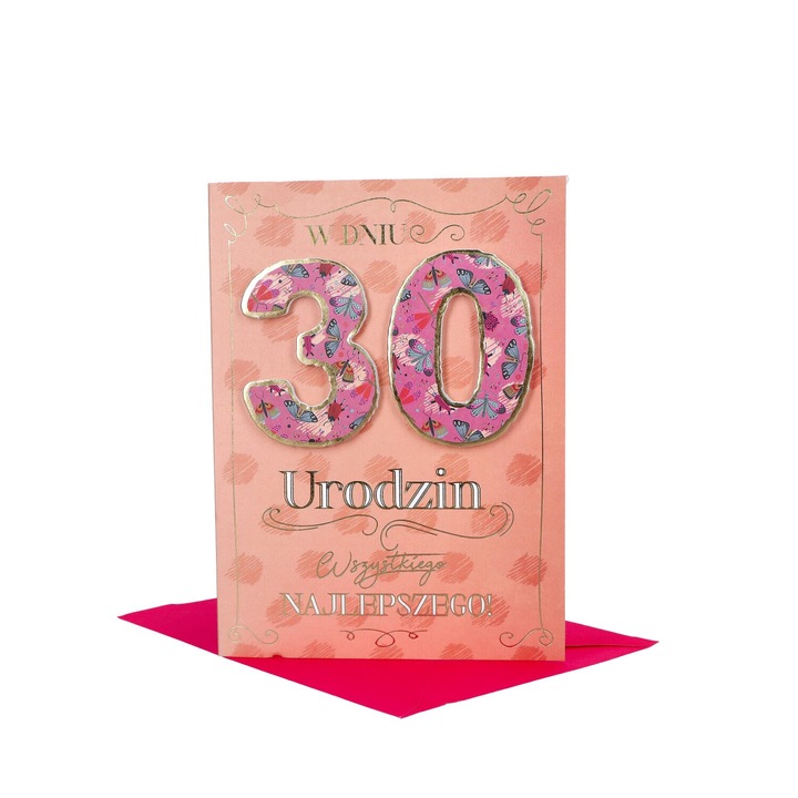 Felicitare, Kukartka, Pentru aniversarea de 30 ani, Multicolor