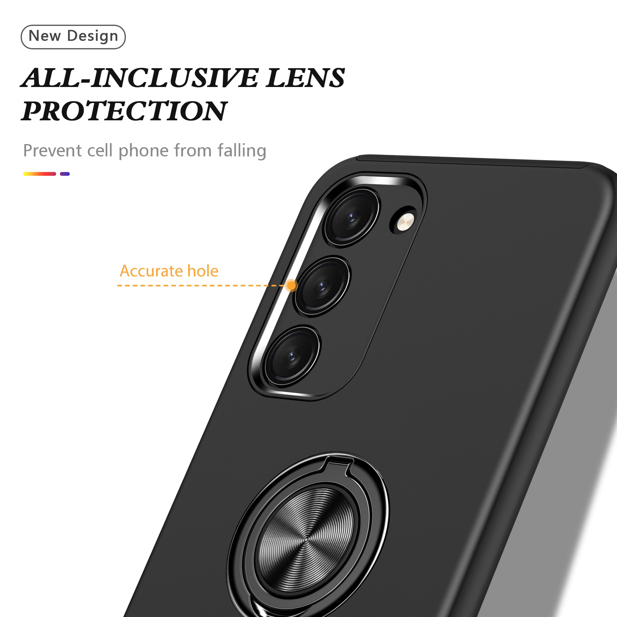 Husa de protectie pentru Samsung Galaxy S23 Ultra, Hybrid Antisoc, Kickstand, Bumper inel rotativ 360, Negru
