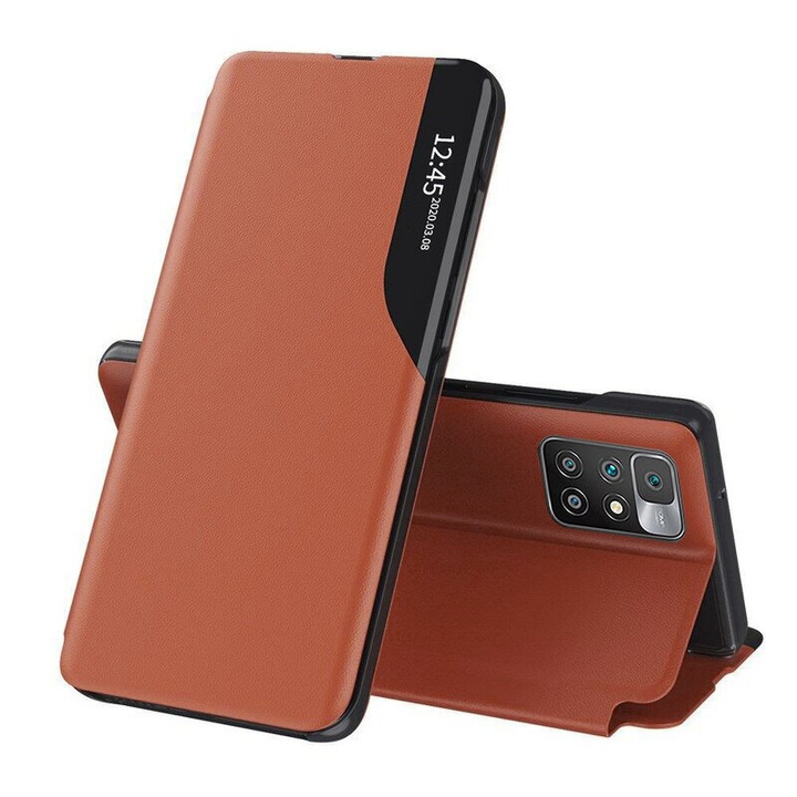 Калъф, съвместим с Samsung Galaxy Note 10 Plus 4G / Note 10 Plus 5G, eFold, екологична кожа, оранжево