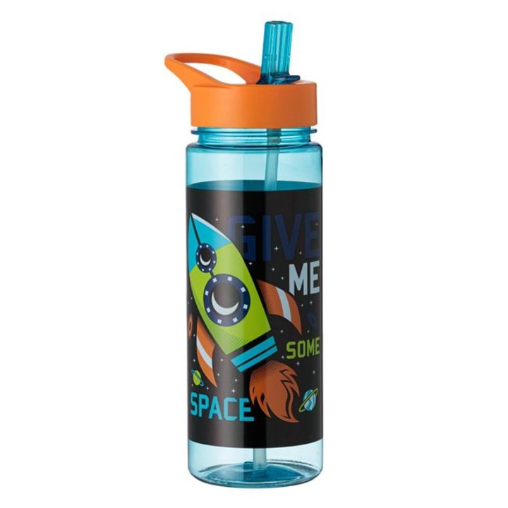 Бутилка за вода Blue Orange Space Flip Top, Пластмасова, За деца, 650 мл