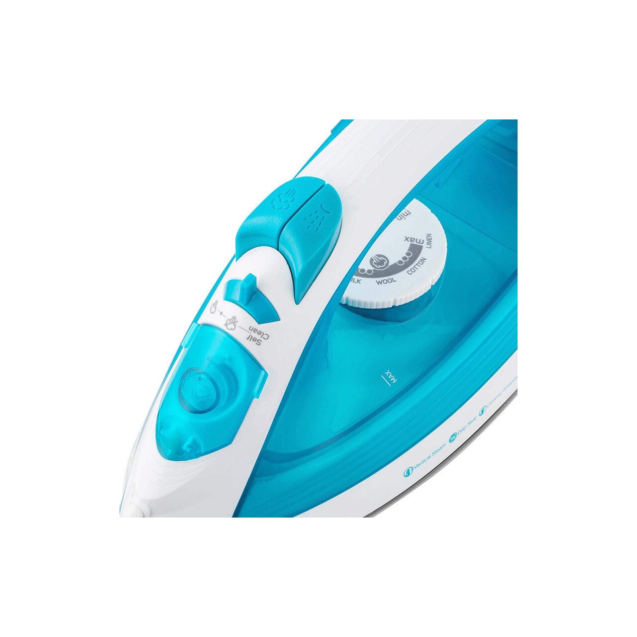 Fier de calcat, talpa ceramica, 2000 W, Abur, functie auto-curatare