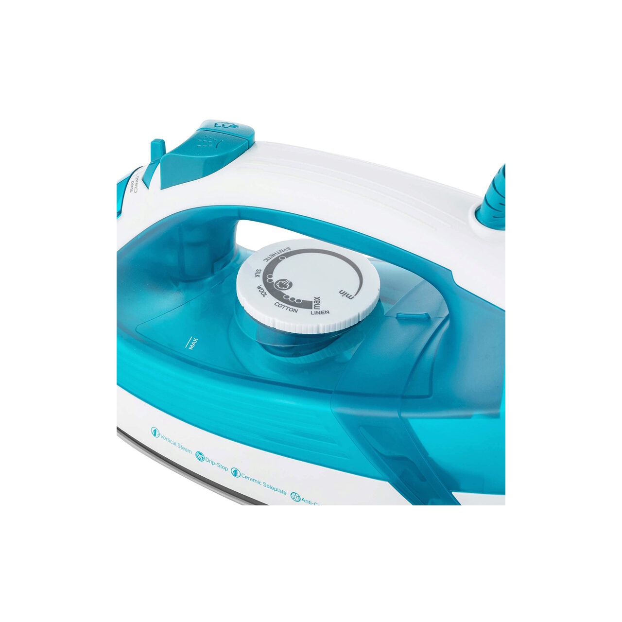 Fier de calcat, talpa ceramica, 2000 W, Abur, functie auto-curatare