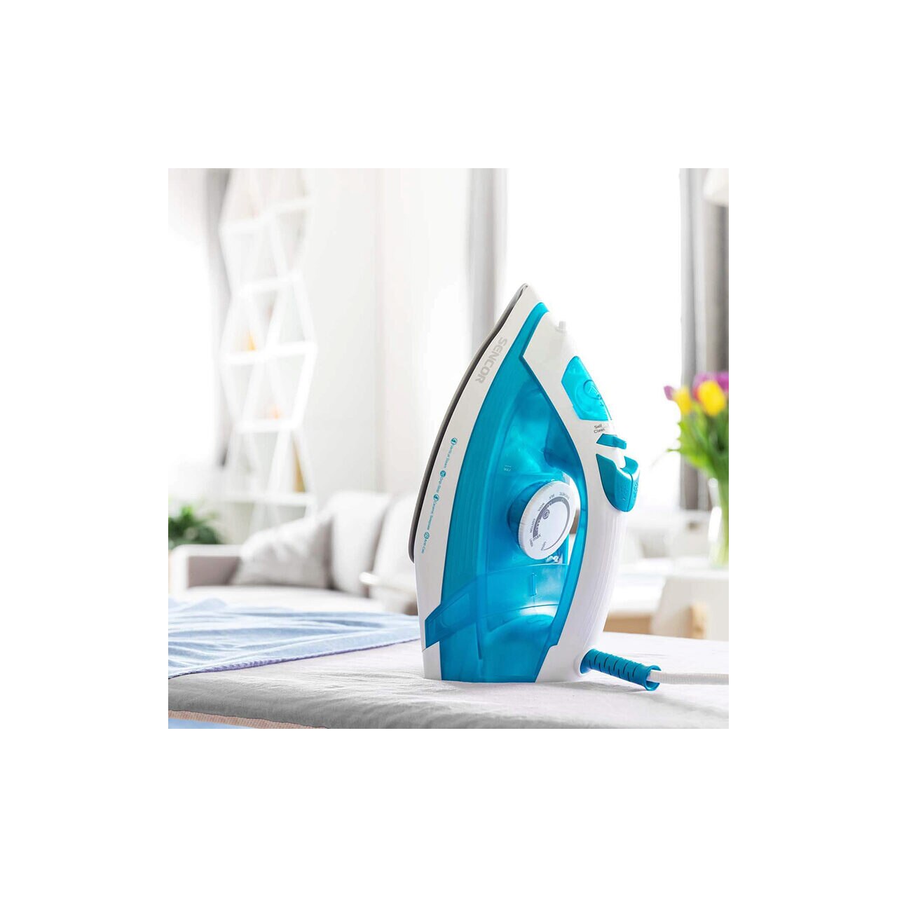 Fier de calcat, talpa ceramica, 2000 W, Abur, functie auto-curatare