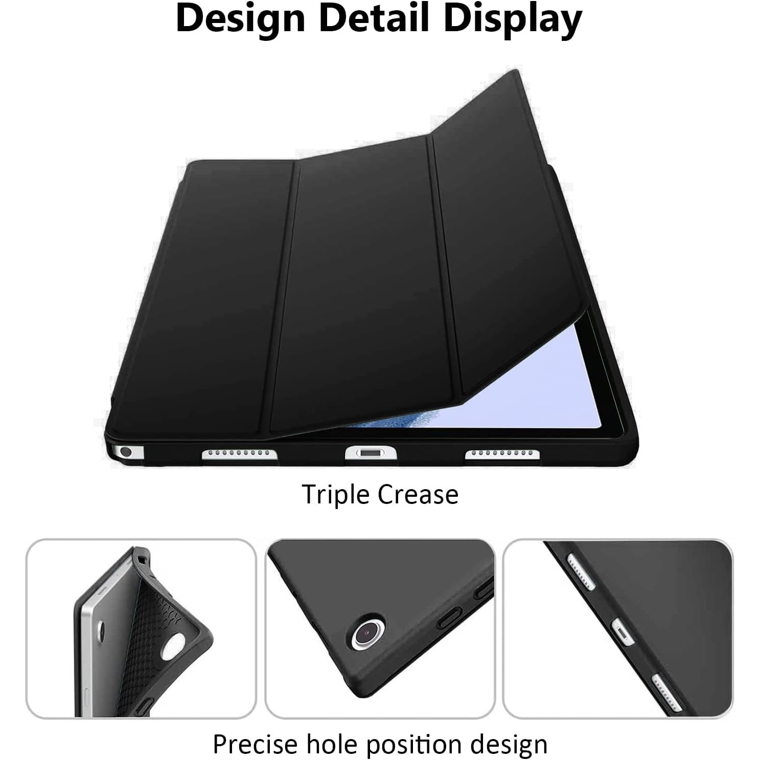 Husa Ultra Slim pentru OnePlus Pad Go 2, 12.1", Silicon TPU, Smart Cover - Negru