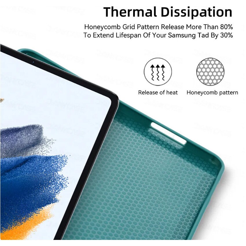 Husa Ultra Slim, Revomag, pentru Samsung Galaxy Tab A11+, A9 Plus, 11.0", TPU Smart Cover, Verde Marin
