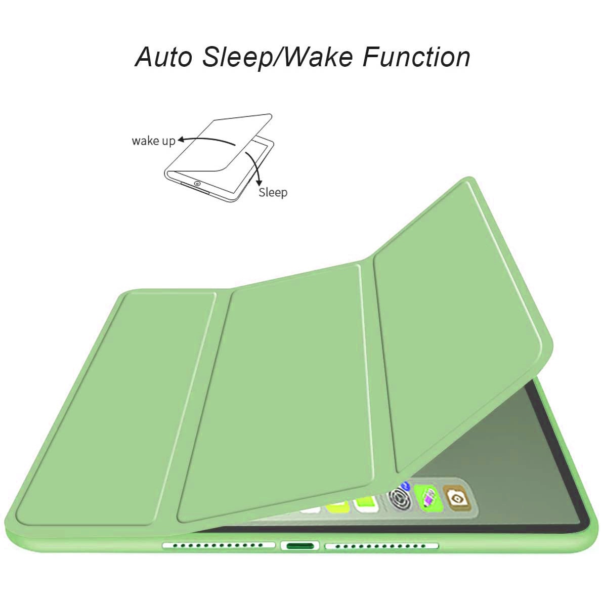 Husa Ultra Slim, Revomag, pentru Samsung Galaxy Tab A9 8.7", TPU Smart Cover, Verde menta
