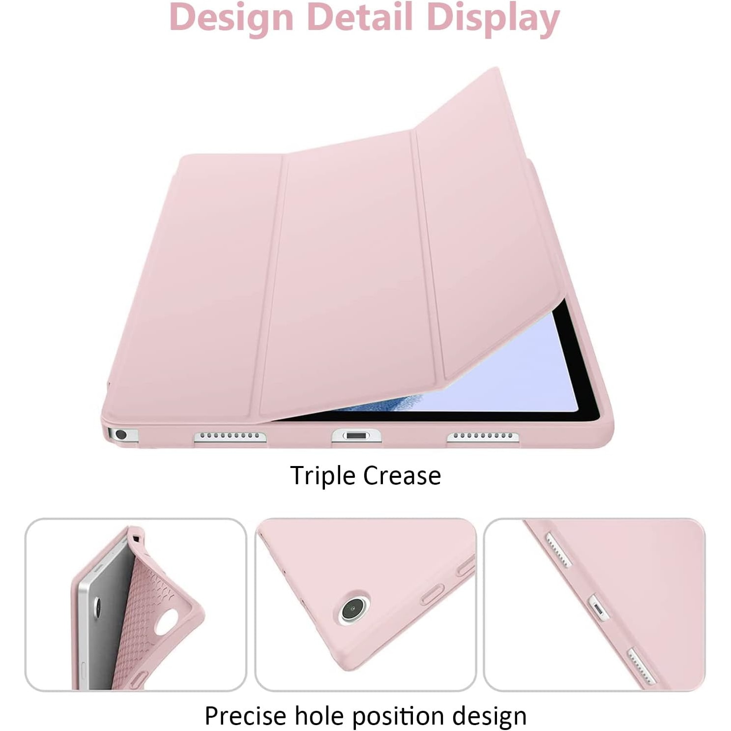 Husa Ultra Slim, Revomag, pentru Samsung Galaxy Tab A11 / A9 8.7", TPU Smart Cover, Roz