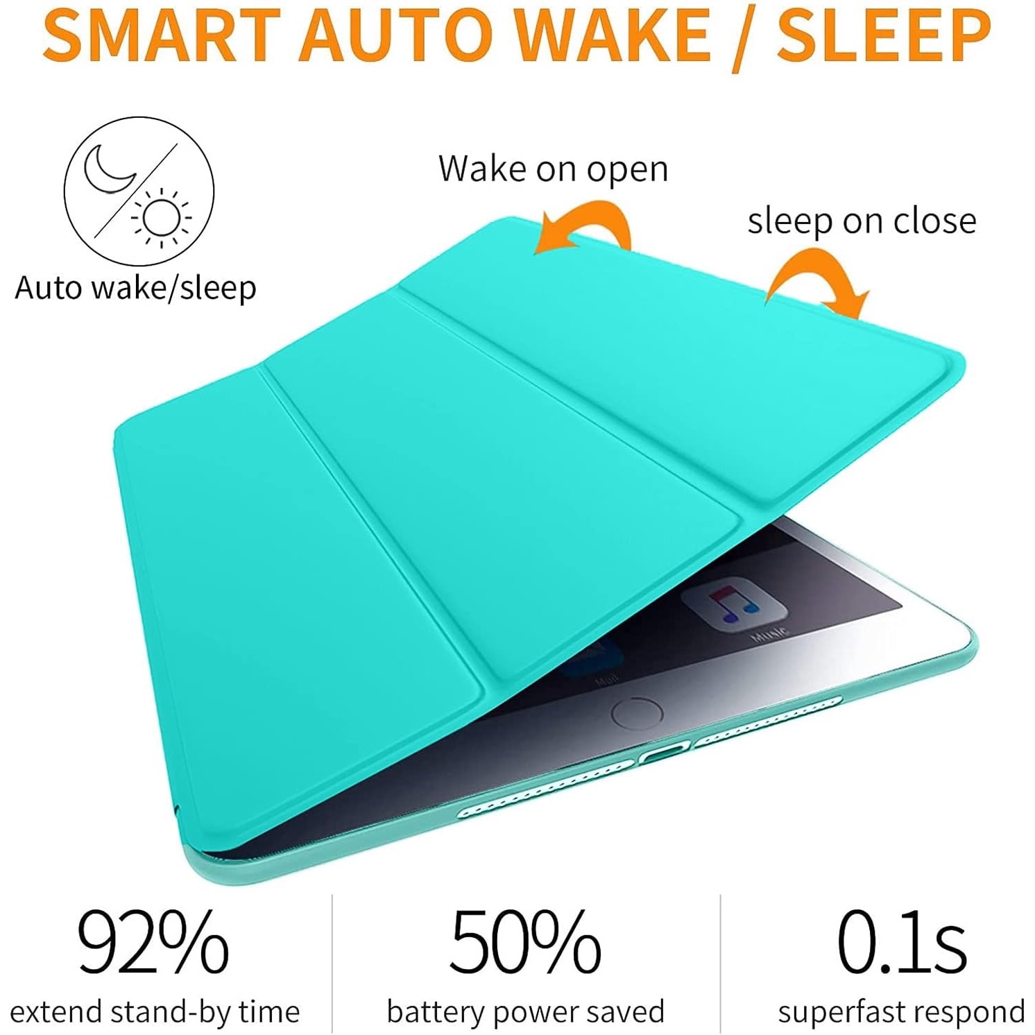 Husa Slim Sigloo, Smart Cover, Trifold, pentru tableta Xiaomi RedMI Pad 10.6, 10.6 inch, din Silicon, protectie 360, model Light Blue