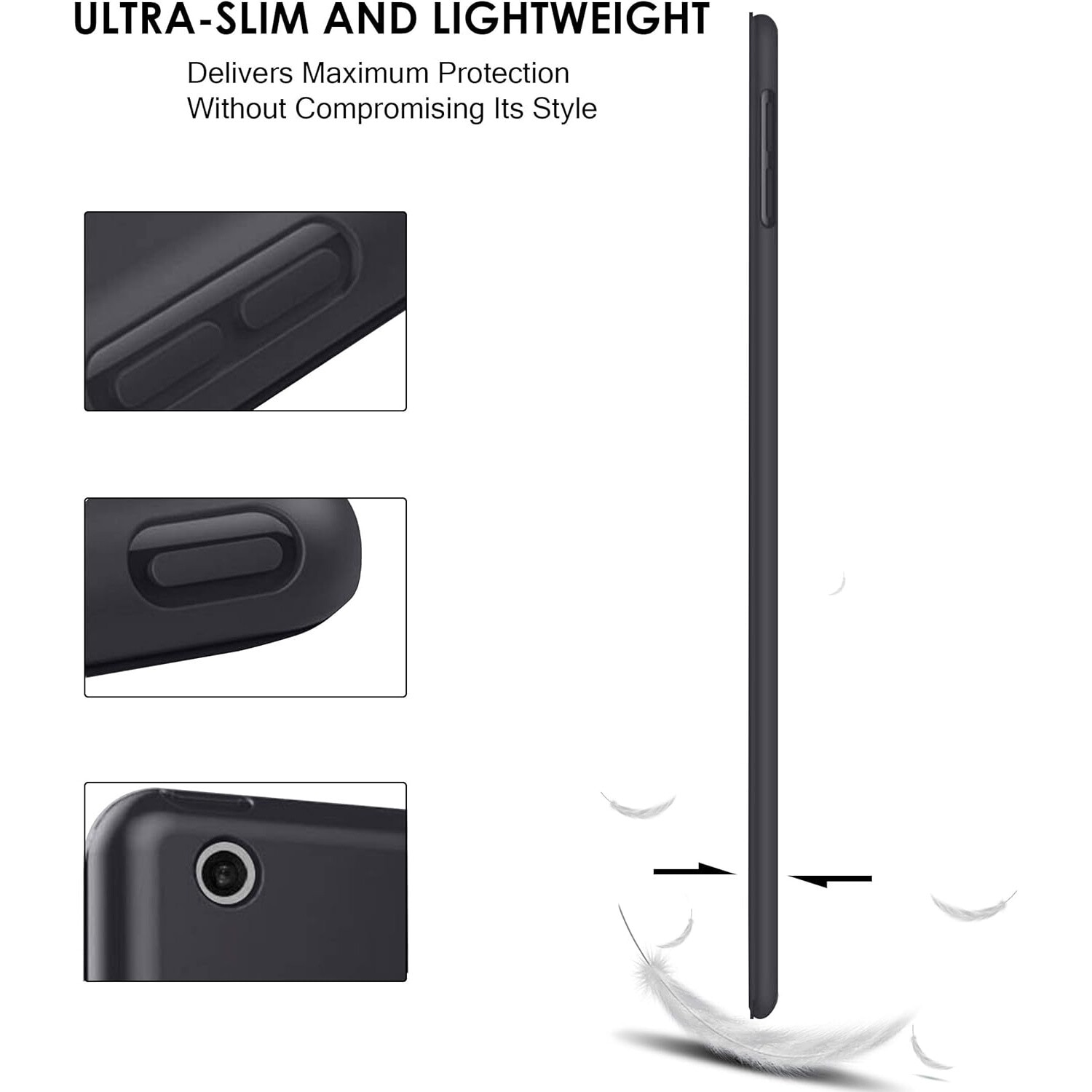 Husa Slim Sigloo, Smart Cover, Trifold, pentru tableta Xiaomi RedMI Pad (2022), 10.6", din Silicon, protectie 360, model Black