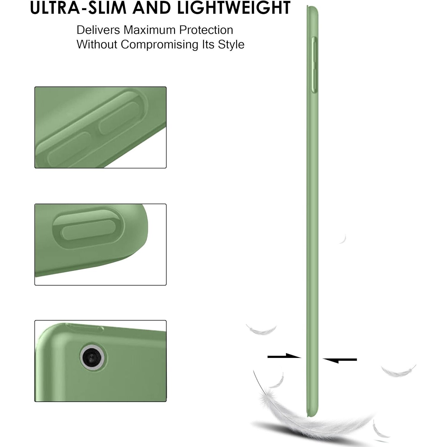 Husa Slim Sigloo, Smart Cover, Trifold, pentru tableta Xiaomi RedMI Pad 10.6, 10.6 inch, din Silicon, protectie 360, model Green