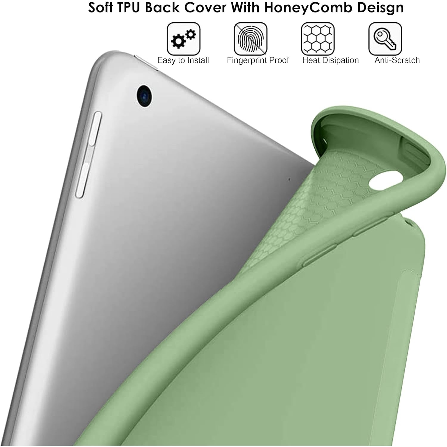 Husa Slim Sigloo, Smart Cover, Trifold, pentru tableta Xiaomi RedMI Pad 10.6, 10.6 inch, din Silicon, protectie 360, model Green