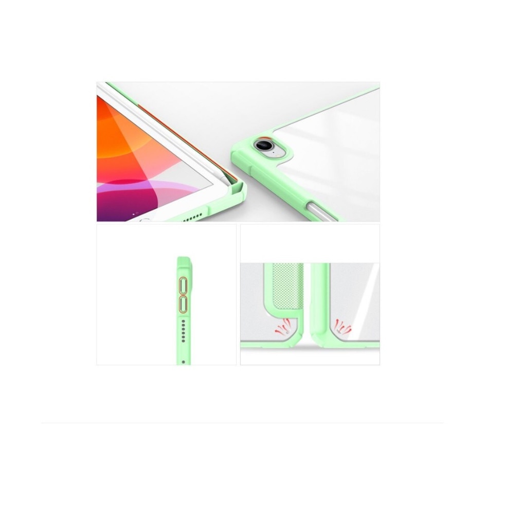 Husa premium Sigloo, pentru tableta iPad mini 6th Gen 8.3 2021, 8.3 Inch, interior de piele sintetica, cu suport Smart Pen, spatele din policarbonat transparent, Green