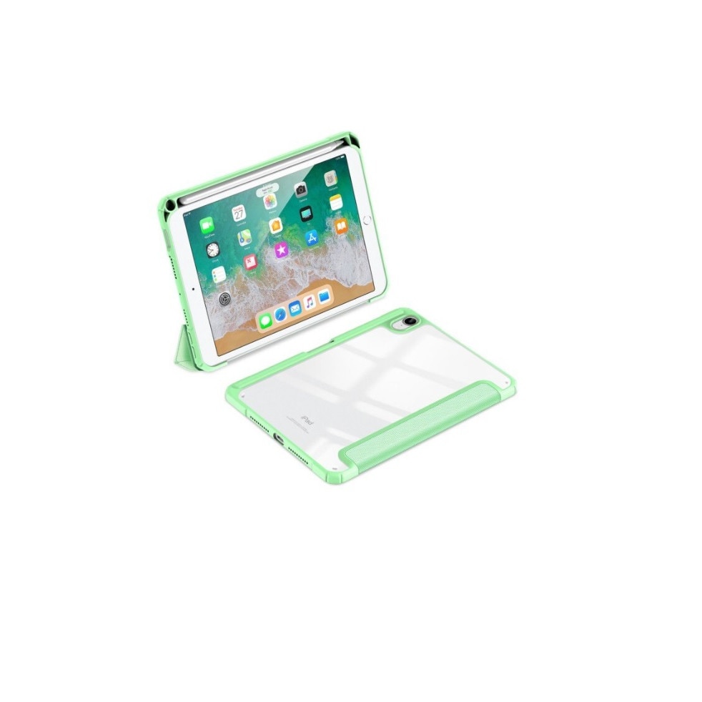 Husa premium Sigloo, pentru tableta iPad mini 6th Gen 8.3 2021, 8.3 Inch, interior de piele sintetica, cu suport Smart Pen, spatele din policarbonat transparent, Green