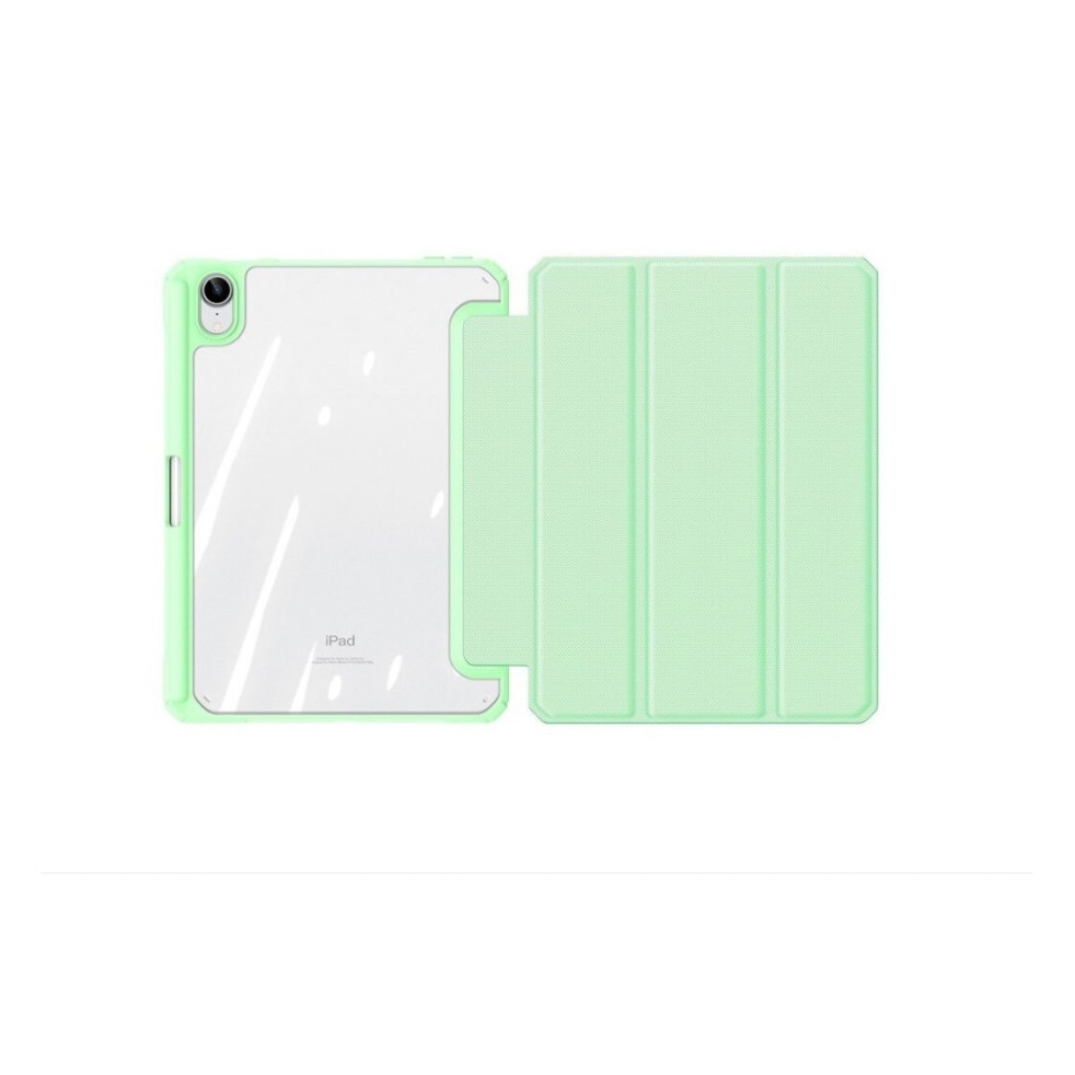 Husa premium Sigloo, pentru tableta iPad mini 6th Gen 8.3 2021, 8.3 Inch, interior de piele sintetica, cu suport Smart Pen, spatele din policarbonat transparent, Green