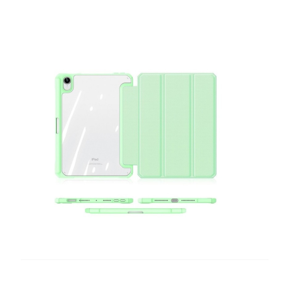 Husa premium Sigloo, pentru tableta iPad mini 6th Gen 8.3 2021, 8.3 Inch, interior de piele sintetica, cu suport Smart Pen, spatele din policarbonat transparent, Green