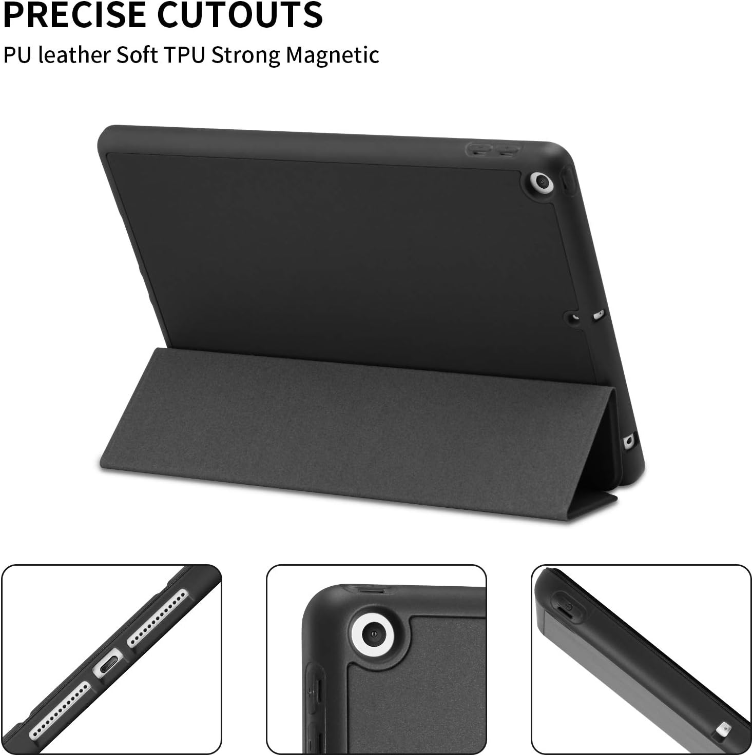 Husa premium pentru tableta Samsung Galaxy Tab S6 Lite Model P610/P613/P615/P619, Sigloo, interior de piele sintetica, cu suport Smart Pen, spatele din policarbonat, rezistent la socuri, Black