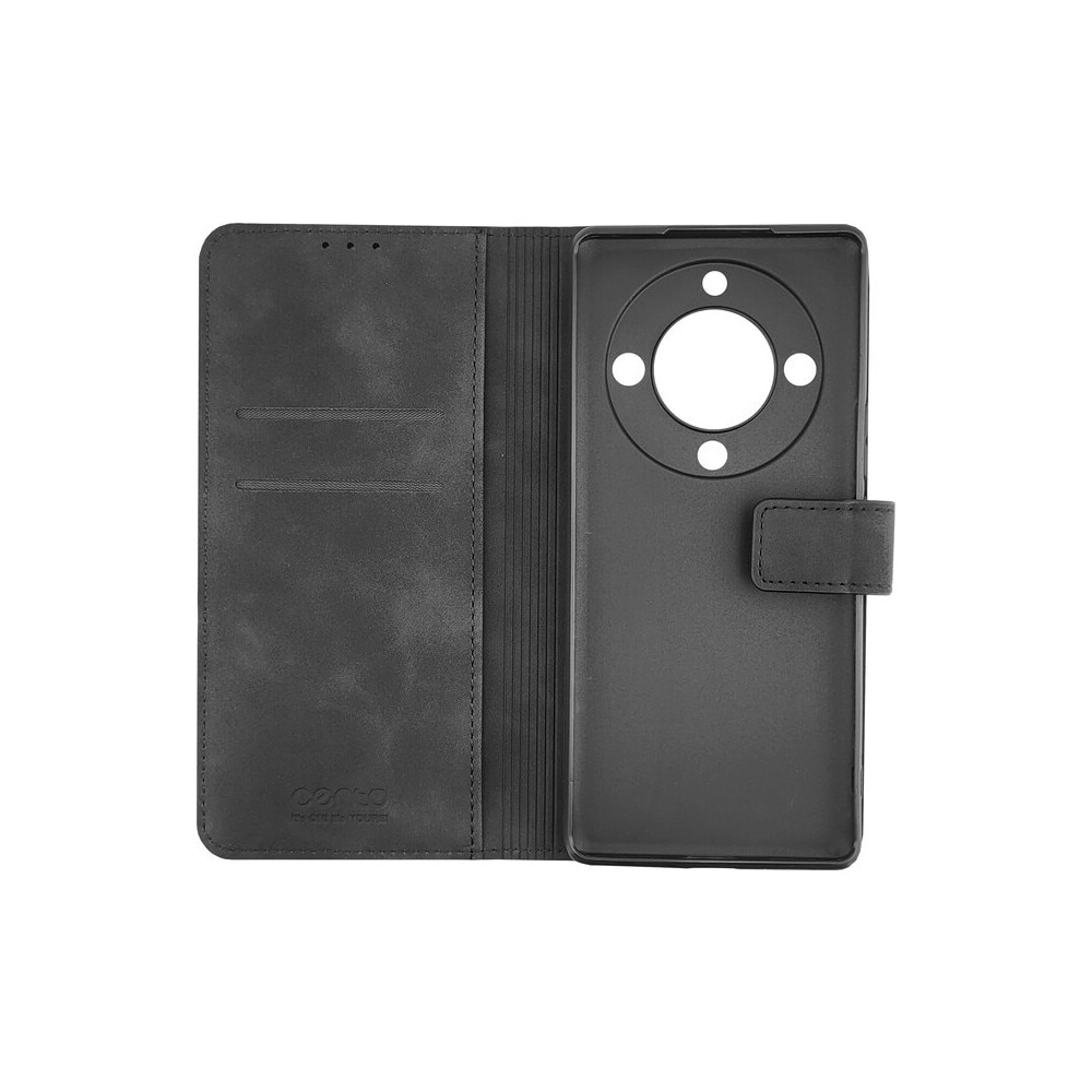 Husa de protectie tip carte CENTO Lima compatibila cu Honor Magic5 Lite/X9A Black Premium, Piele ecologica, Inchidere magnetica, Protectie Sporita, Anti soc, Anti zgarieturi, Functie de stand