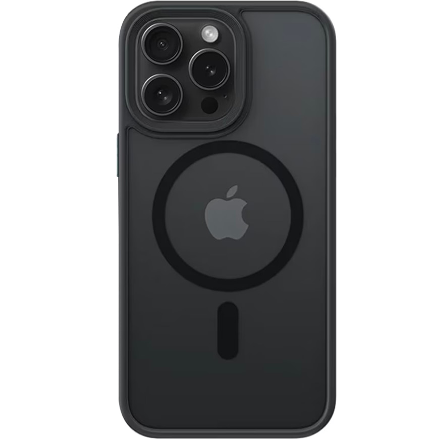 Husa pentru iPhone 15 Pro ZAFIT®, cu incarcare Magsafe, Silicon, Negru transparent