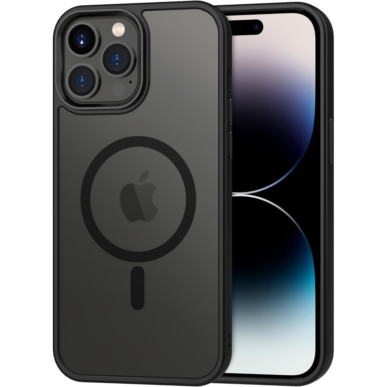 Husa pentru iPhone 15 Pro ZAFIT®, cu incarcare Magsafe, Silicon, Negru transparent