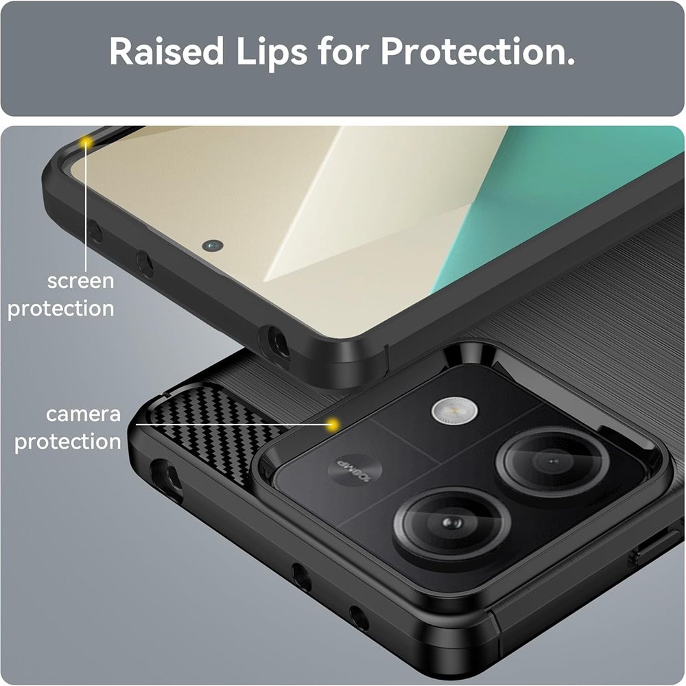 Husa pentru Xiaomi Redmi Note 13 5G - Techsuit Carbon Silicon - Negru