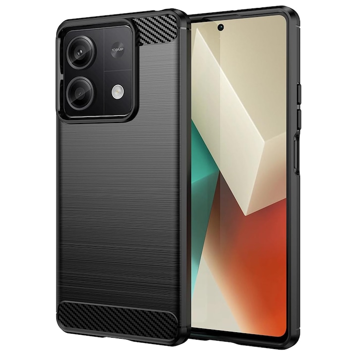 Кейс за Xiaomi Redmi Note 13 - Techsuit Carbon Silicone - Черен