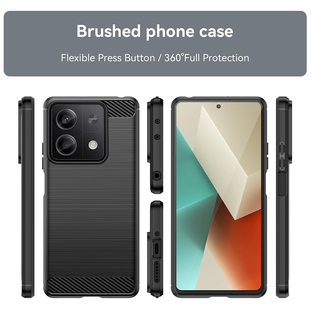 Husa pentru Xiaomi Redmi Note 13 5G - Techsuit Carbon Silicon - Negru
