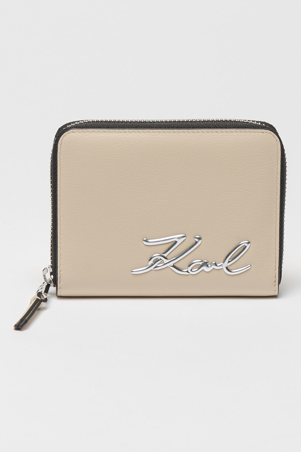 Karl Lagerfeld, Portofel de piele si piele ecologica Signature, Crem