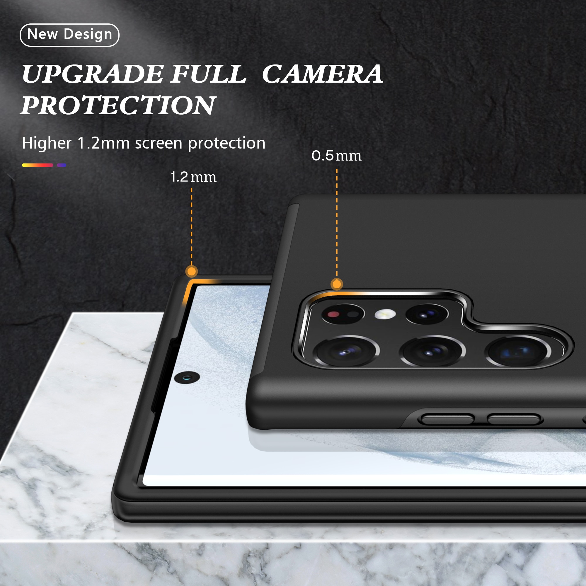 Husa de protectie pentru Samsung Galaxy S22 Ultra, Hybrid Antisoc, Kickstand, Bumper inel rotativ 360, Negru