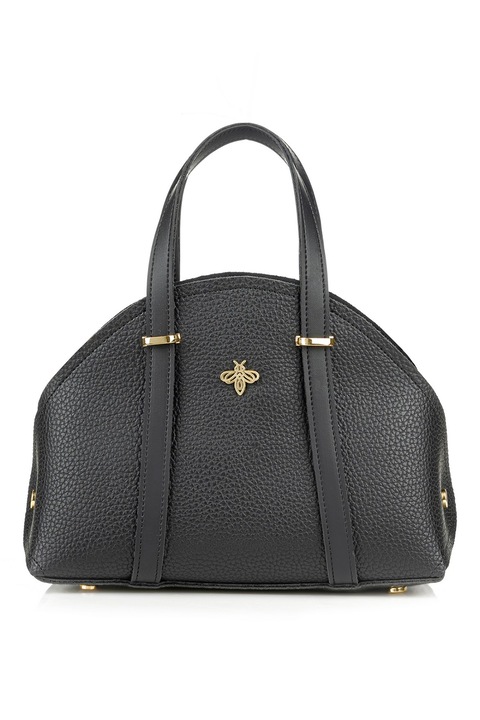 Lucky Bees, Keresztpántos texturált műbőr táska, Fekete