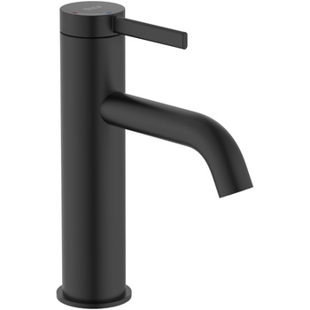 Baterie lavoar Roca Ona, corp neted, ventil click-clack si racorduri flexibile, Cold Start, negru mat
